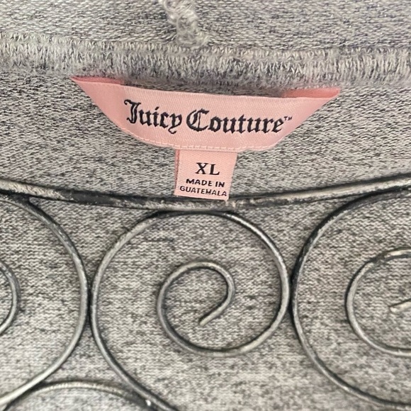 Juicy Couture grey melange hooded poncho with rhinestone pockets size XL - Picture 5 of 7